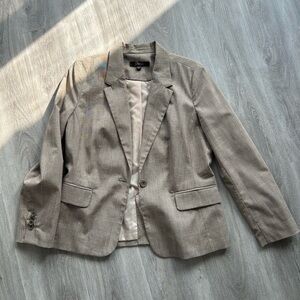 Jessica Gray and Cream Plaid Blazer